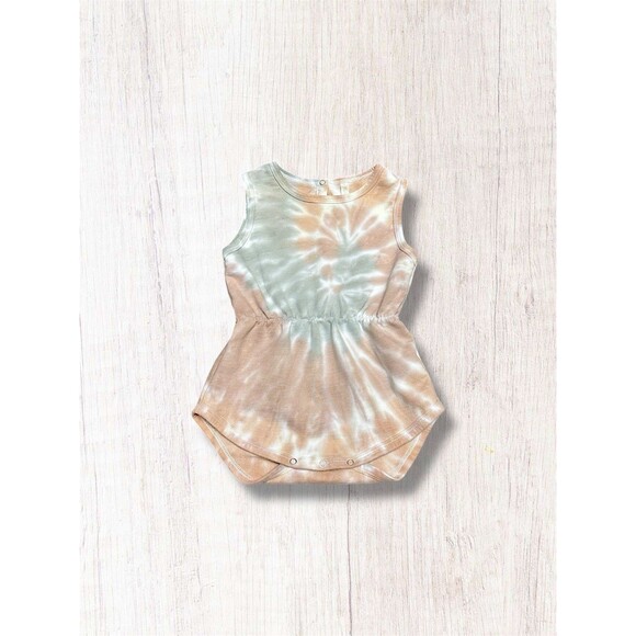 Rylee + Cru | Cinch Playsuit Rainbow Tye Dye | 6-12m - Picture 1 of 3